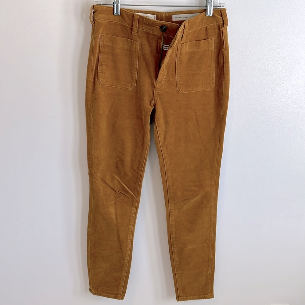 Pilcro and the Letterpress Mustard Brown Skinny Pants